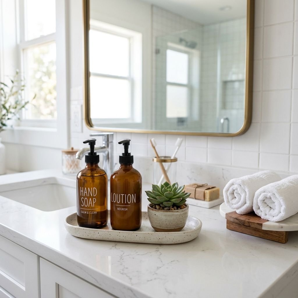 Bathroom vanity styling and organization