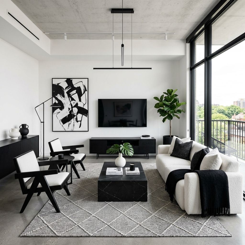 Black and white living room ideas