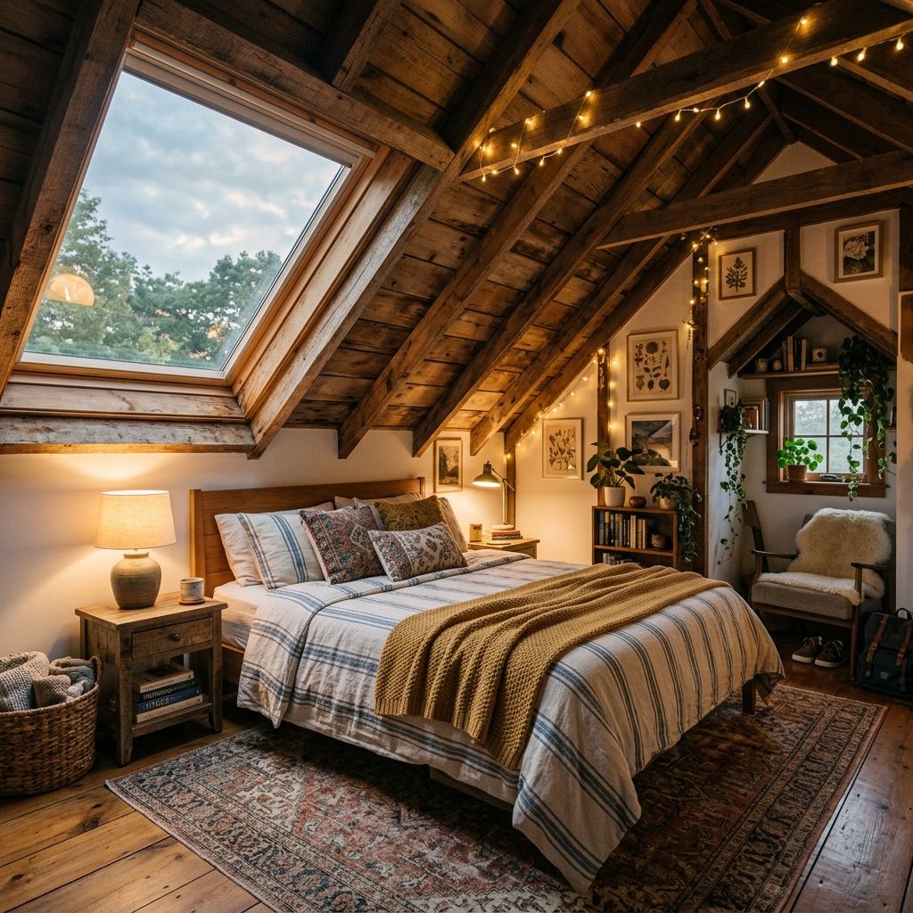 How to decorate a room with slanted ceilings