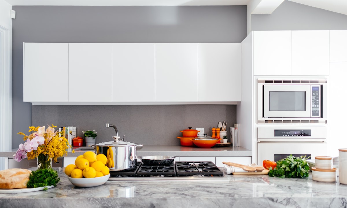 Kitchen island decor and styling